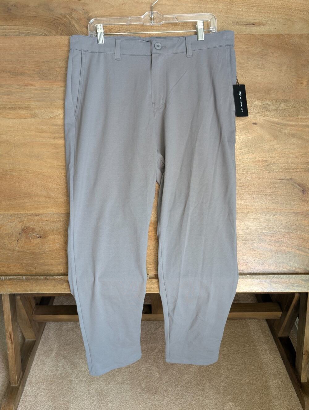 Travis Mathew Pants Mens Size 34 Gray Stretchy Classic Fit Straight Leg NWT